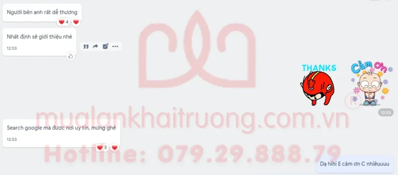 Chị Uyên, chủ nha khoa quận 2, chia sẻ sau khi sử dụng dịch vụ múa Lân khai trương