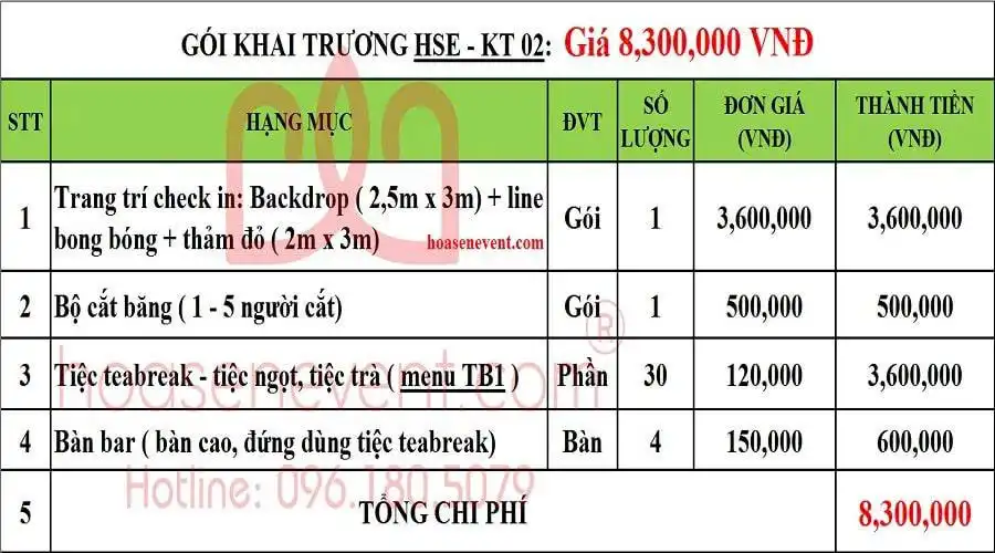 dịch vụ tổ chức khai trương trọn gói