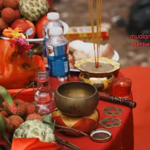 Mâm cúng rất quan trọng trong buổi lễ khởi công