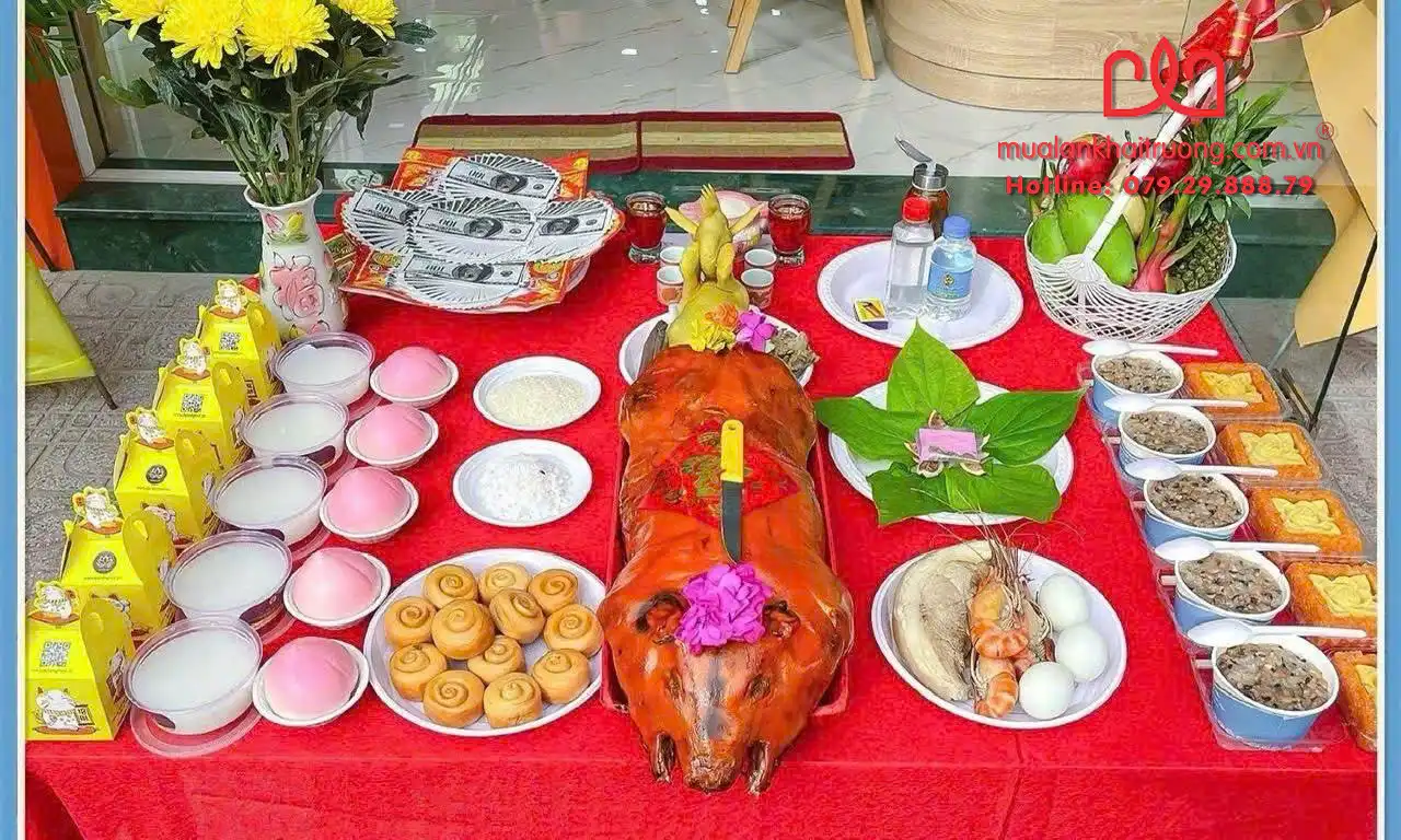 MÂm cúng đầy đủ cho lễ khởi công - Dịch vụ khởi công trọn gói Bình Dương